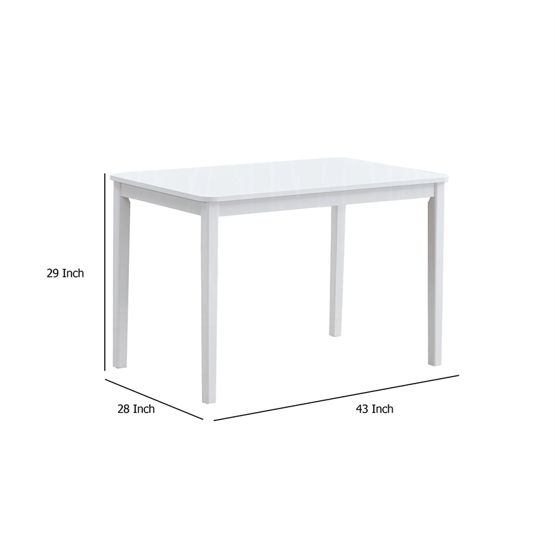 Ideli 5 Piece Dining Table Set with 4 Chairs-Brown Linen-White Wood