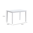 Ideli 5 Piece Dining Table Set with 4 Chairs-Brown Linen-White Wood