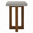 Joshua End Table-Gray Faux Concrete Top-Walnut Brown Wood-16 Inch