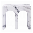 Ritzy Side End Table-White Faux Stone-Modern Arch Design 22 Inch