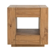 Ayma End Table-1 Inner Shelf-Drawers-Brown Oak Wood Frame-24 Inch