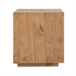 Ayma End Table-1 Inner Shelf-Drawers-Brown Oak Wood Frame-24 Inch