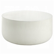 Utan 31 Inch Round Coffee Table - Modern Cement Frame - Off White