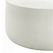 Utan 31 Inch Round Coffee Table - Modern Cement Frame - Off White