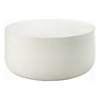 Utan 31 Inch Round Coffee Table - Modern Cement Frame - Off White