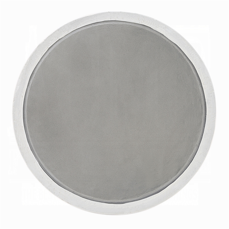 Elyana Accent Table-Sculpted Natural Gray Cement-Round 14 Inch Top