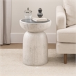 Elyana Accent Table-Sculpted Natural Gray Cement-Round 14 Inch Top