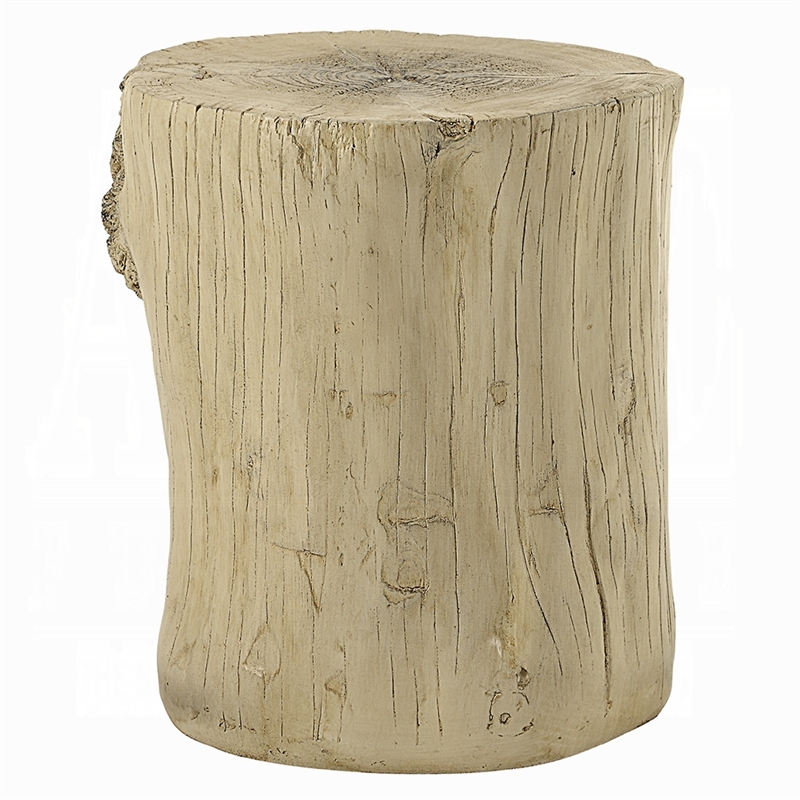 Rennie Accent Table-Light Natural Brown Cement-Log Shape-14 Inch