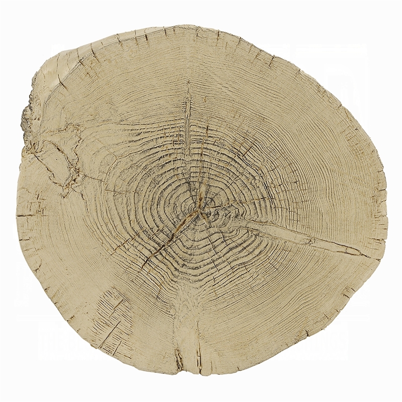 Rennie Accent Table-Light Natural Brown Cement-Log Shape-14 Inch