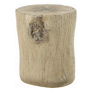 Rennie Accent Table-Light Natural Brown Cement-Log Shape-14 Inch