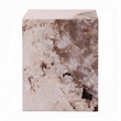 Itah Accent End Table-Square-White and Brown Faux Stone-16 Inch