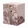 Itah Accent End Table-Square-White and Brown Faux Stone-16 Inch