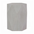 Hano Side End Table-White Rubberwood-22 Inch-Geometric Design Body