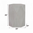 Hano Side End Table-White Rubberwood-22 Inch-Geometric Design Body