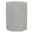 Hano Side End Table-White Rubberwood-22 Inch-Geometric Design Body