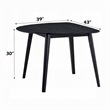 Rory Dining Table-43 Inch Half Moon Top-Scandinavian Black Wood