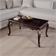 Astor Coffee Table-52 Inch Dark Cherry Brown Wood-Carved Details