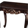 Astor End Table-29 Inch Dark Cherry Brown Wood-Carved Details