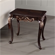 Astor End Table-29 Inch Dark Cherry Brown Wood-Carved Details