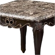 Ery End Table-Dark Walnut Brown Wood-Carved Details-28 Inch