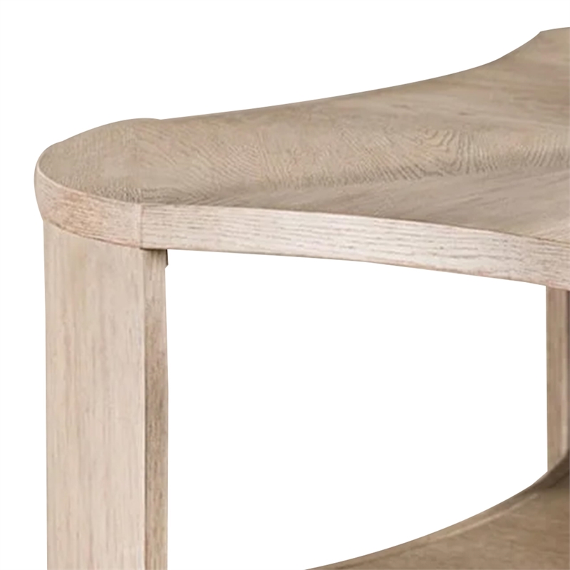 Cony Cocktail Coffee Table-Natural Oak Brown Wood-Caster Wheels-42 Inch