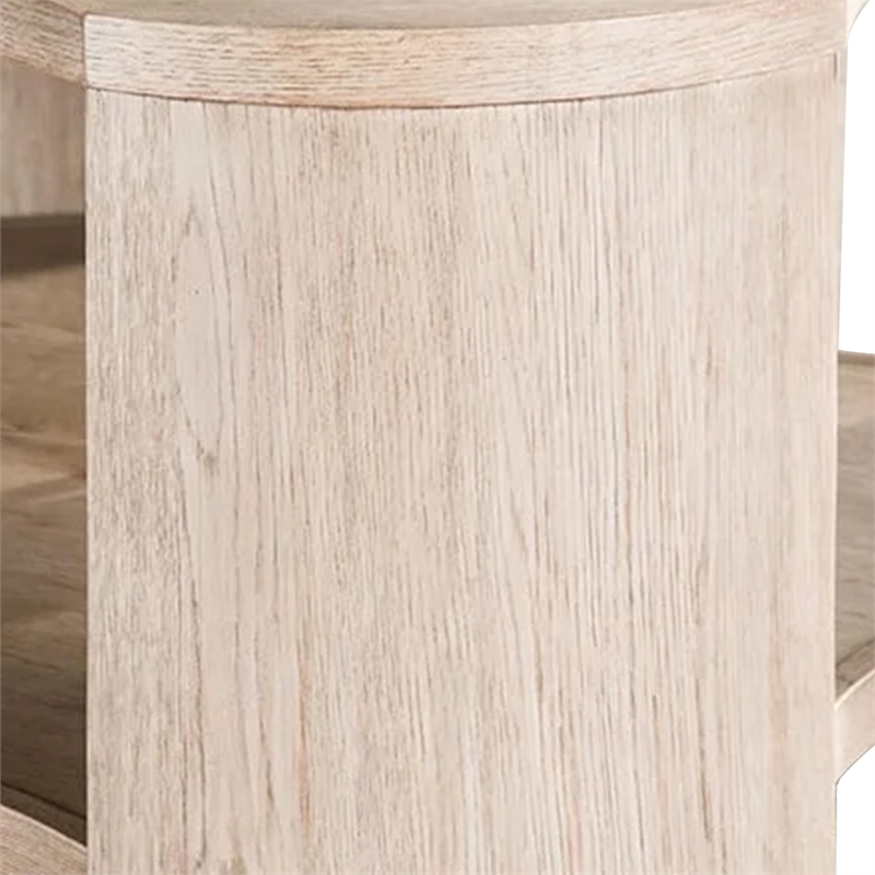Cony Cocktail Coffee Table-Natural Oak Brown Wood-Caster Wheels-42 Inch