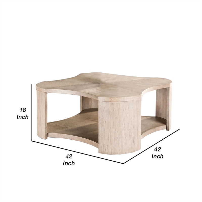 Cony Cocktail Coffee Table-Natural Oak Brown Wood-Caster Wheels-42 Inch