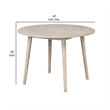 Yely Round Dining Table-Shaker-Style Legs-Natural Oak Rubberwood-42 Inch