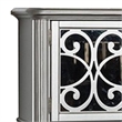 Hixe Sideboard Buffet w Wine Rack-Silver Wood-Fluted Legs-60 Inch