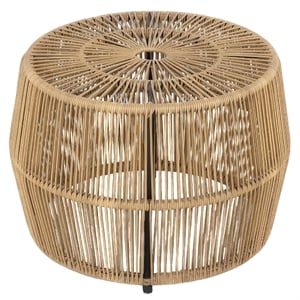 Zyan Outdoor Coffee Table-22 Inch Natural Brown Rattan Wicker-Steel Frame