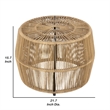 Zyan Outdoor Coffee Table-22 Inch Natural Brown Rattan Wicker-Steel Frame