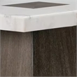 Asten Side End Table-22 Inch-Square White Marble Top-Walnut Brown
