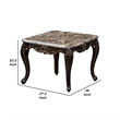 Side End Table-28 Inch-Carved Cabriole Legs-Champagne Silver