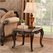 Side End Table-28 Inch-Carved Cabriole Legs-Champagne Silver