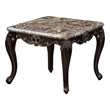 Side End Table-28 Inch-Carved Cabriole Legs-Champagne Silver
