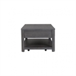 Zoko 48 Inch Coffee Table-Caster Wheels-Drawers-Ash Gray Rubberwood
