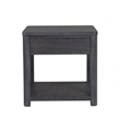 Zoko Side End Table-1 Drawer-1 Shelf-Ash Gray Rubberwood-24 Inch
