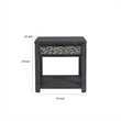Zoko Side End Table-1 Drawer-1 Shelf-Ash Gray Rubberwood-24 Inch