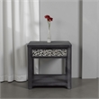 Zoko Side End Table-1 Drawer-1 Shelf-Ash Gray Rubberwood-24 Inch