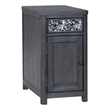 Zoko Chairside End Table-Drawer and USB Ports-Ash Gray Wood-26 Inch