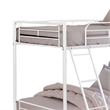 Cet Twin Over Twin Bunk Bed-White Metal Frame-Attached Angled Ladder