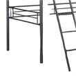 Mylz Twin Loft Bed-Black Metal Frame with Attached Angled Ladder