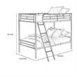 Mylz Twin Loft Bed-Black Metal Frame with Attached Angled Ladder