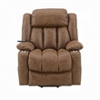 Mario Power Recliner Lift Chair-Heating Massage-Brown Faux Leather
