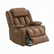 Mario Power Recliner Lift Chair-Heating Massage-Brown Faux Leather