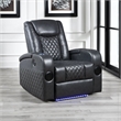 Liza Power Motion Recliner Chair-Bluetooth USB-Gray Faux Leather