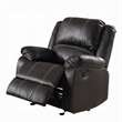 Zuru Motion Manual Rocker Recliner Chair-Plush Black Faux Leather