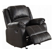 Zuru Motion Manual Rocker Recliner Chair-Plush Black Faux Leather