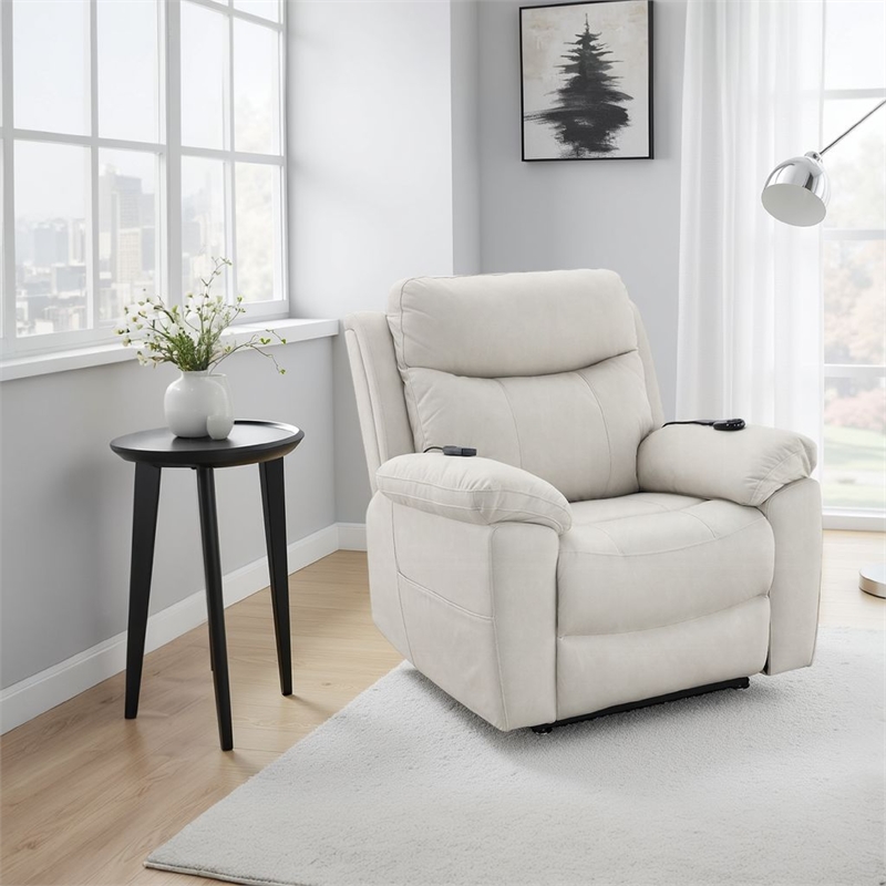 Cheru Power Motion Lift and Recliner Chair with Heated Massage-Ivory
