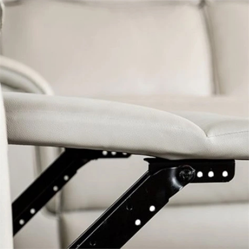 Lenne Manual Recliner Chair-Taupe Leather Match-Padded Arms